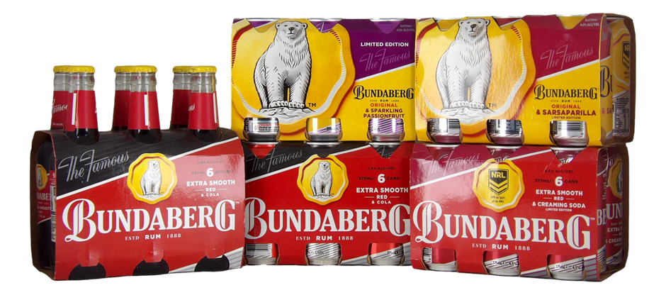 Mixed Premix Bundaberg Rum Pack (24x 375mL + 6x 345mL) Qld