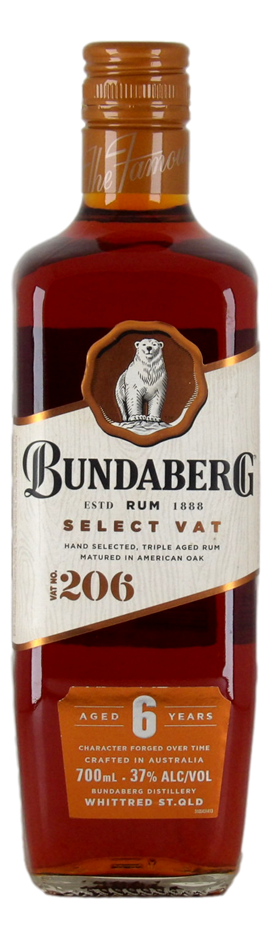 Bundaberg Select Vat No.206 6 Year Old Rum (1x 700mL), QLD.