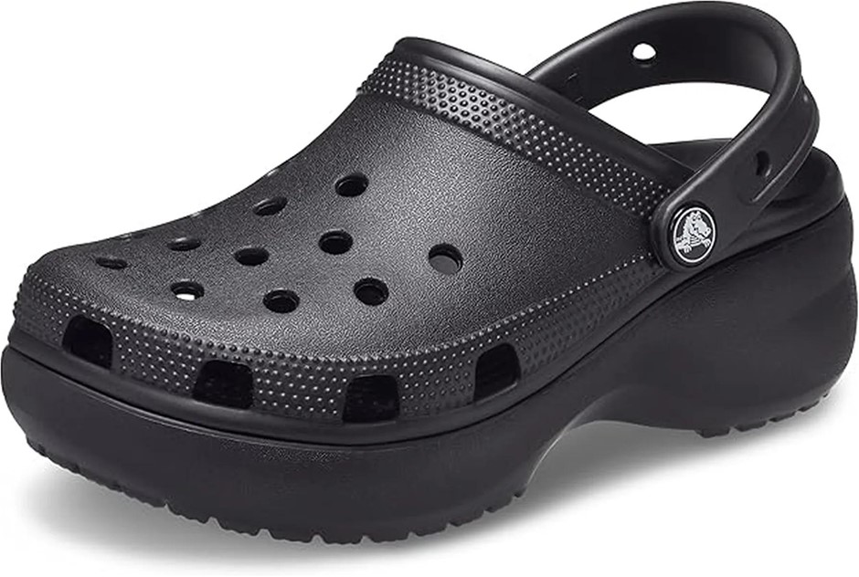 CROCS Women's Classic Platform Clogs, Size US9, Black. NB: slight minor use