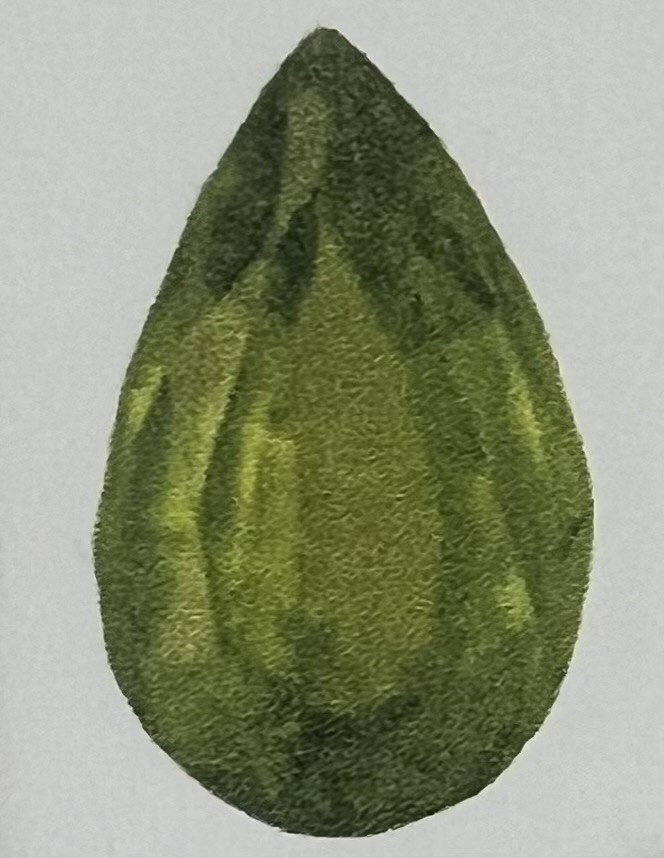 3.22 carats natural green peridot certified