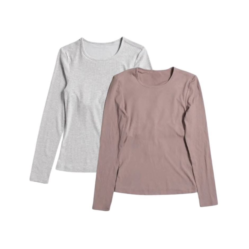 3 x YOGALICIOUS Women's Rib Long Sleeves, Size M, Assorted Colours. NB: col