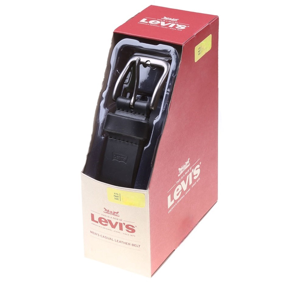 LEVI'S Men's Casual Leather Belt, Pant Size 38, Black.
