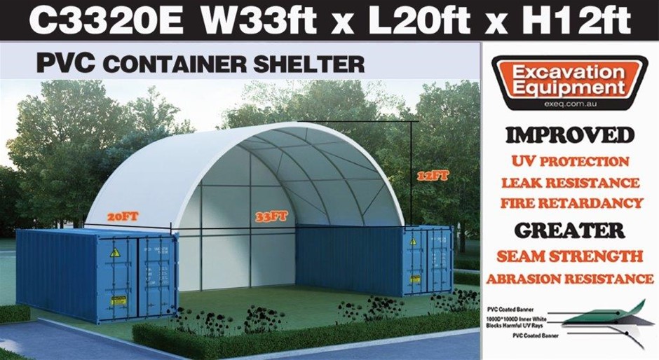 Heavy duty 20ft Container Shelter with End Wall(Unused)