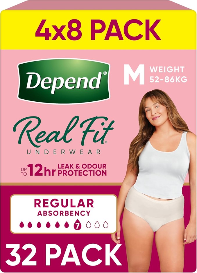DEPEND Real Fit Super Defence Incontinence Underwear Women Medium 32 Count