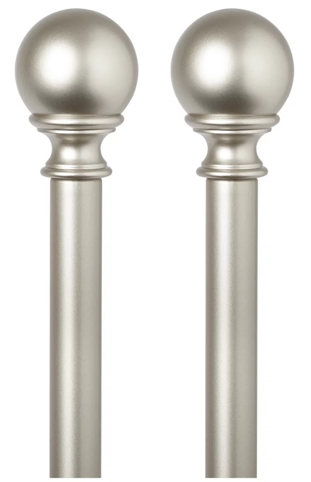 2 x Set of 2 x UMBRA Curtain Rod, 76-213cm, Nickel. NB: Minor use, not in o