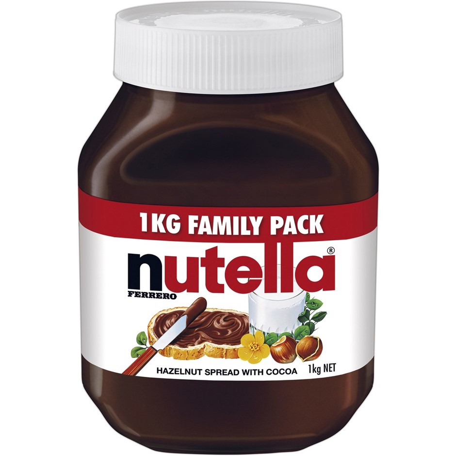 2 x NUTELLA Hazelnut Spread, 1kg.