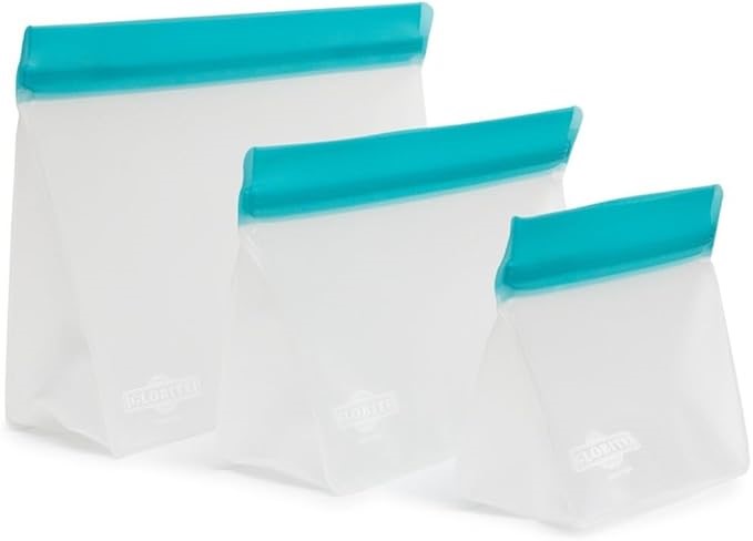 GLOBITE 3pk Zip Lock Storage Pouch bag, Semi Transparent, White. Buyers No