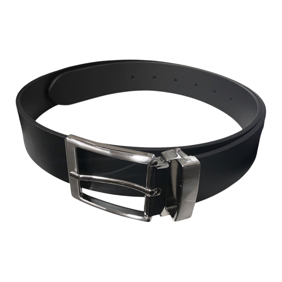 BUCKLE Men's Genuine Leather Belt, Size 87cm (34"), Black. NB: may have som