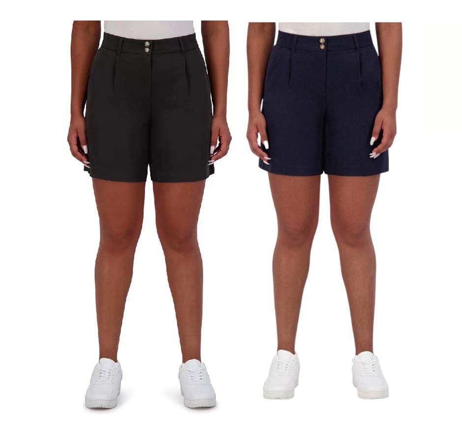 2 x ANDREW MARC Women's Shorts, Size 14, Black & Navy, 216095. Buyers Note