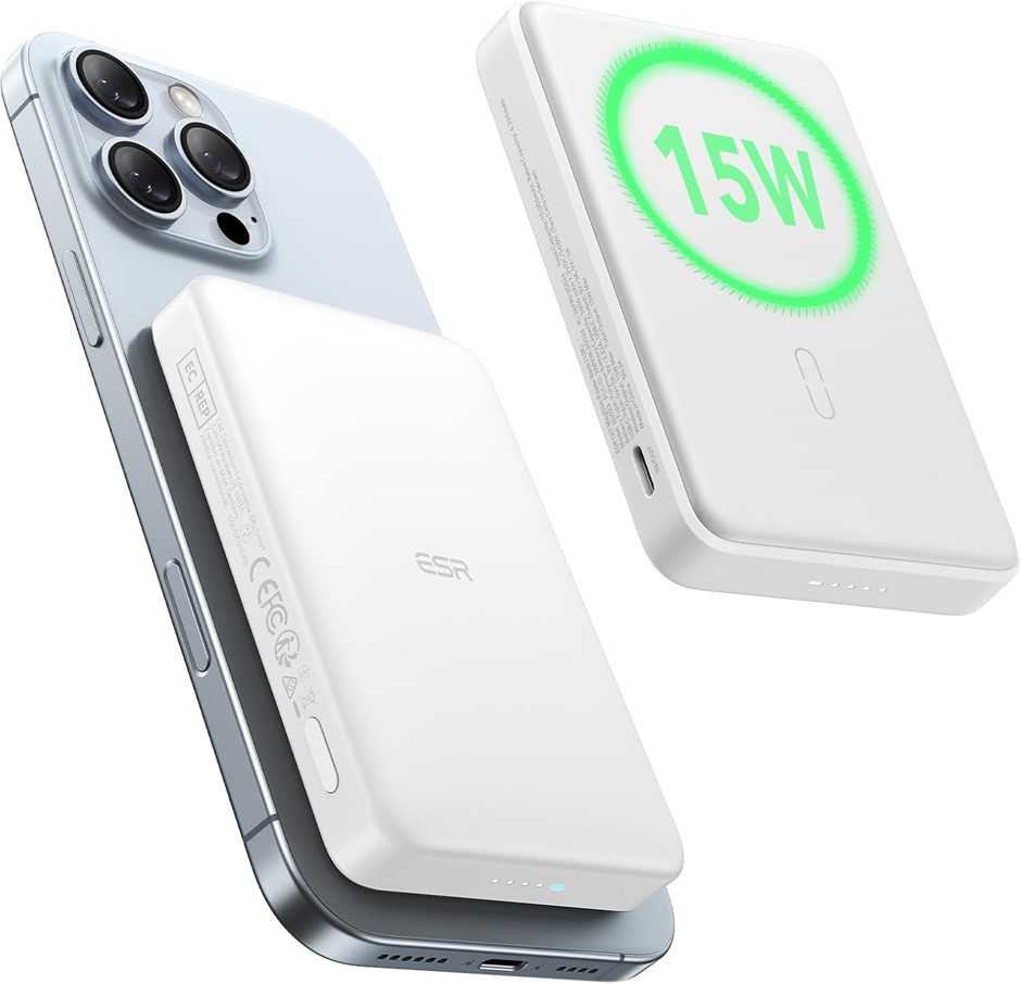 ESR for MagSafe Power Bank, Ultra-Compact 10,000mAh, White. NB: Used, Not I