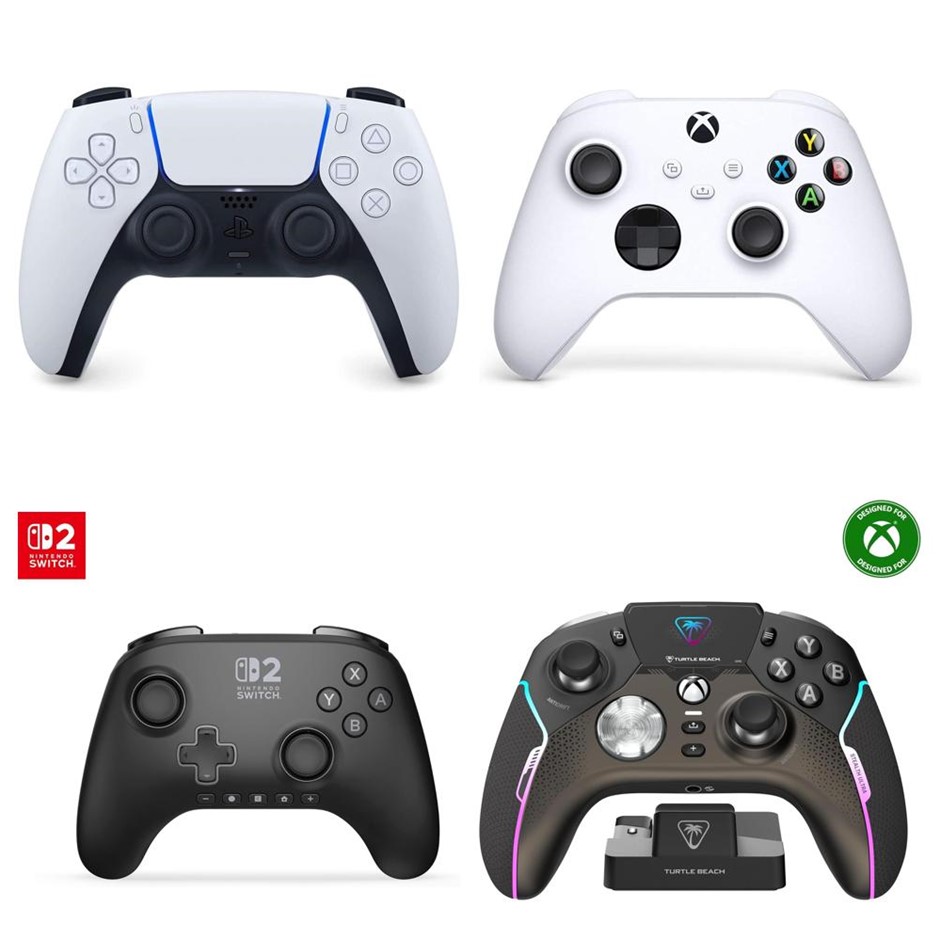 4 x Assorted Wireless Controllers. 1 x PLAYSTATION DualSense Controller Whi