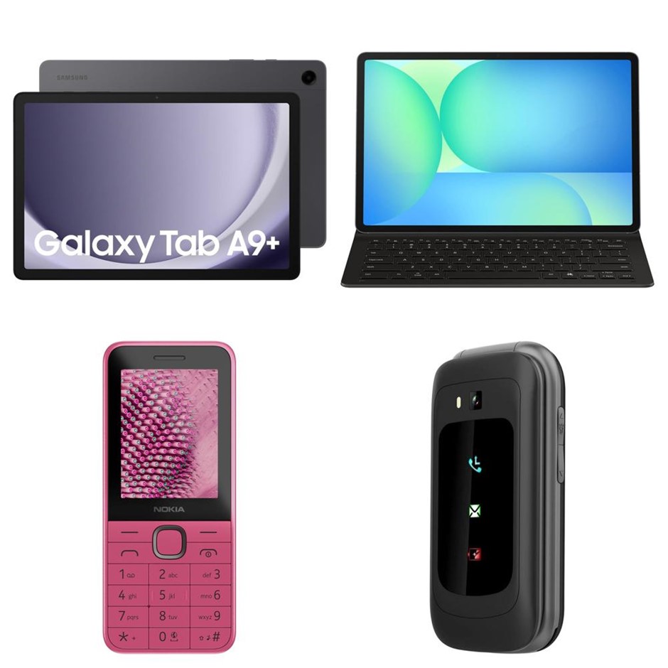 4 x Assorted Electronics. 1 x SAMSUNG Galaxy Tab A9+ 5G Tablet 64GB Graphit