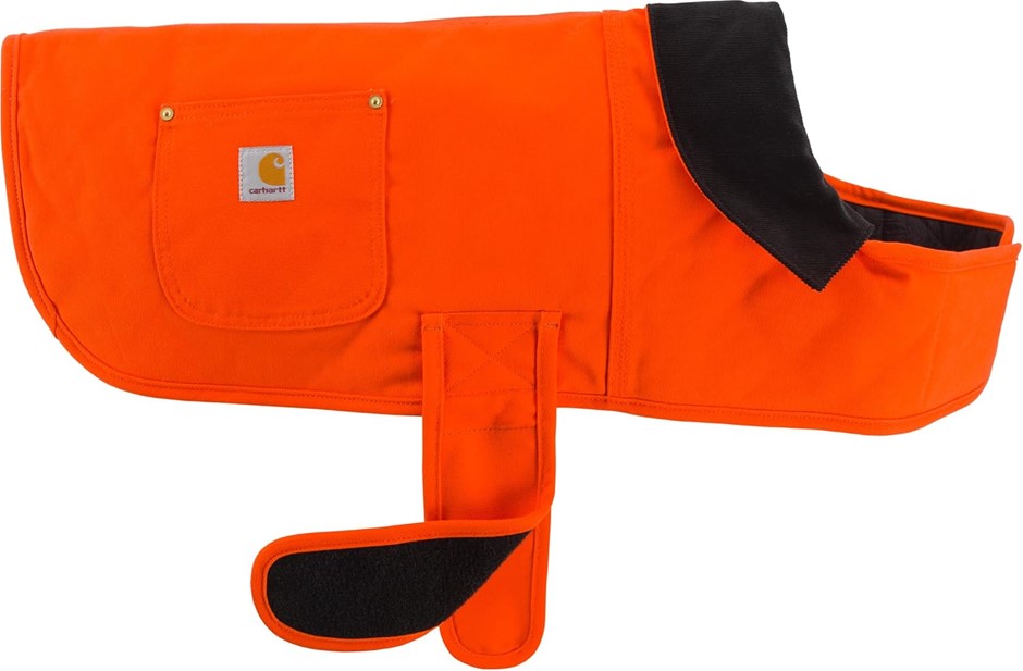 CARHARTT Firm Duck Insulated Dog Chore Coat Hunter Orange/Brass (Large).