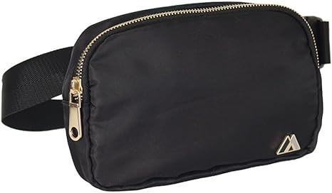 EVEREST Waist Pack-Standard, Black/Gold, One Size, Everest Premium Waist Pa