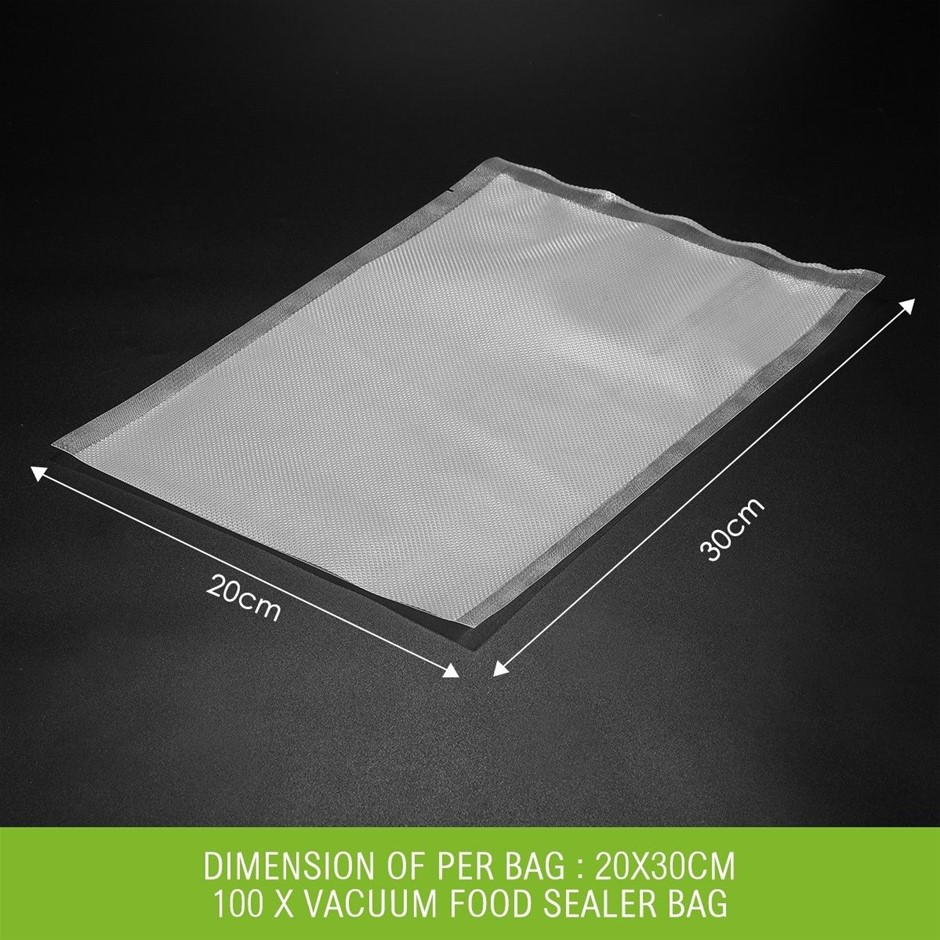 Vacuum Seal Bags 100PCS 20 x 30CM Embossed Pre-cut Food Saver Bags