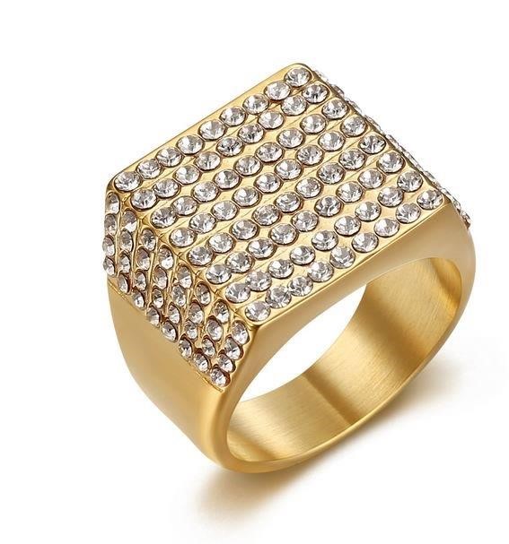 Italy 925 Silver  Hip Hop Men's Ring (Stamps)-12 US