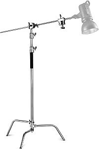 NEEWER Pro 100% Stainless Steel Heavy Duty C Stand with Boom Arm - Max Heig