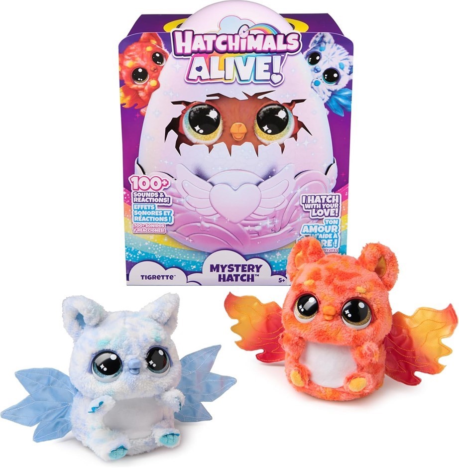 HATCHIMALS Alive!, Mystery Hatch Tigrette, Surprise Interactive Toy & Egg w