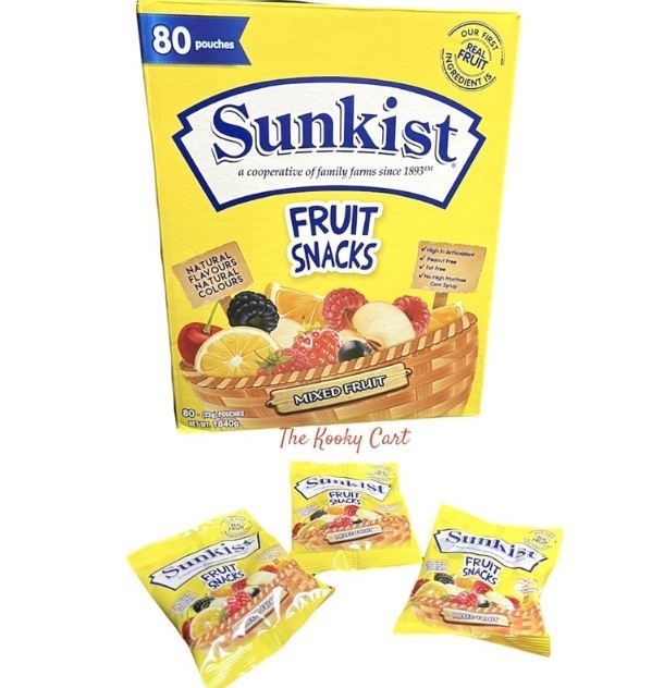 2 x Box of 80pc SUNKIST Fruit Snacks, Mixed Fruits, 1840g. NB: Not in orig