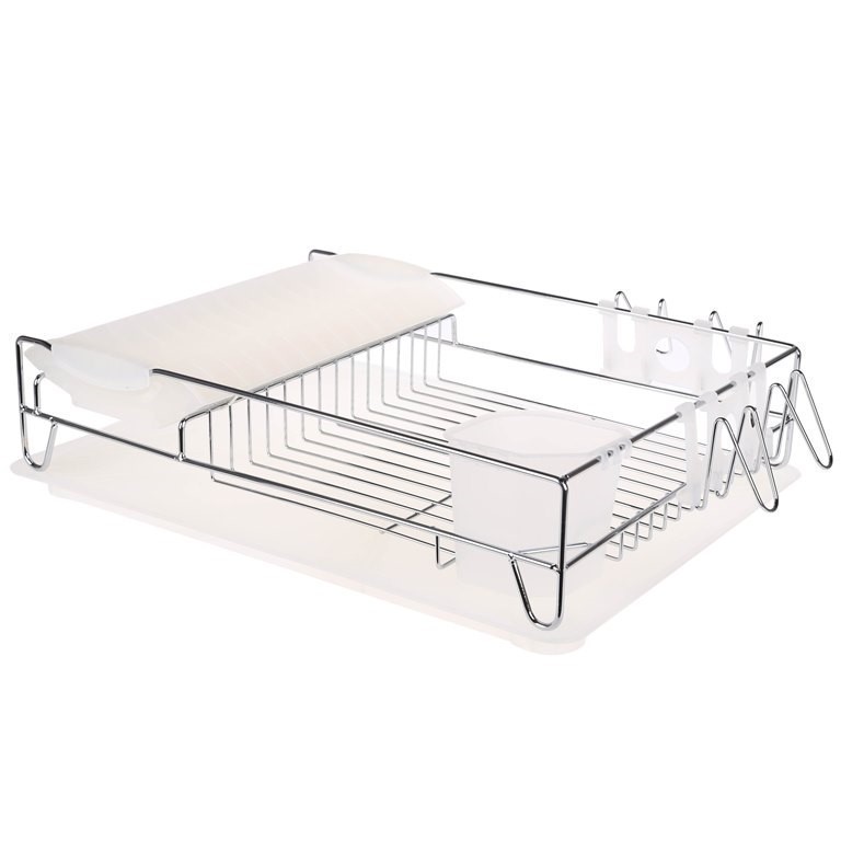 MAINONE Chrome Plated Multi-purpose Dish Drainer c/w Plate Rack, Utensil Ho