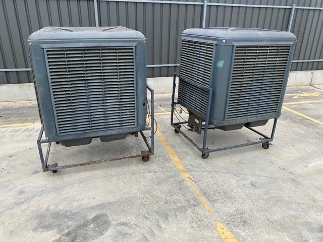 <p>Cool Breeze Mobile Evaporative Air Conditioners x 2</p>