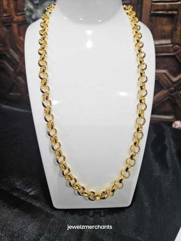 18KGold-filled/Italy Stamped  Yellow Gold Filled Rolo Chain -50CM-8MM