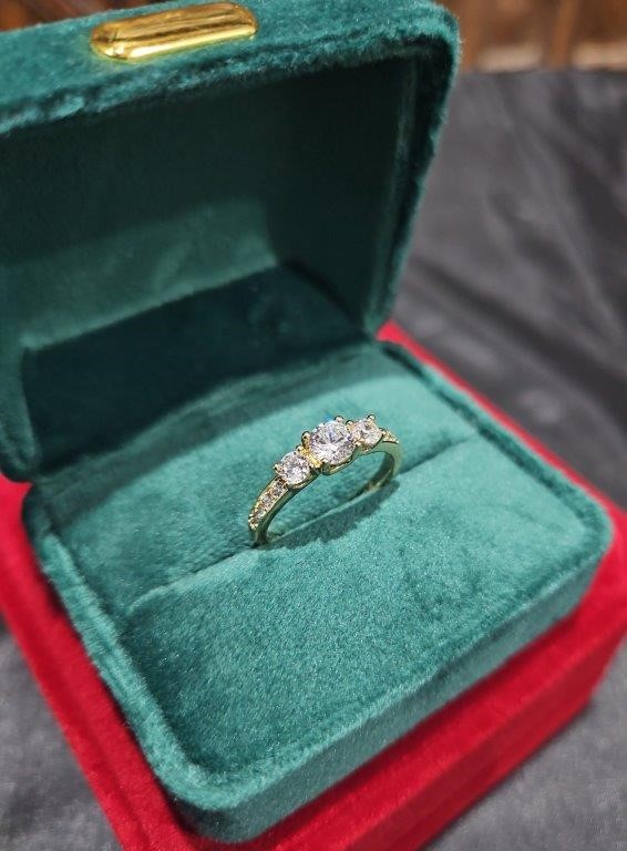 14K/Italy 1.5ctw Yellow Gold Filled Ring(stamped)Warranty Quality-7US