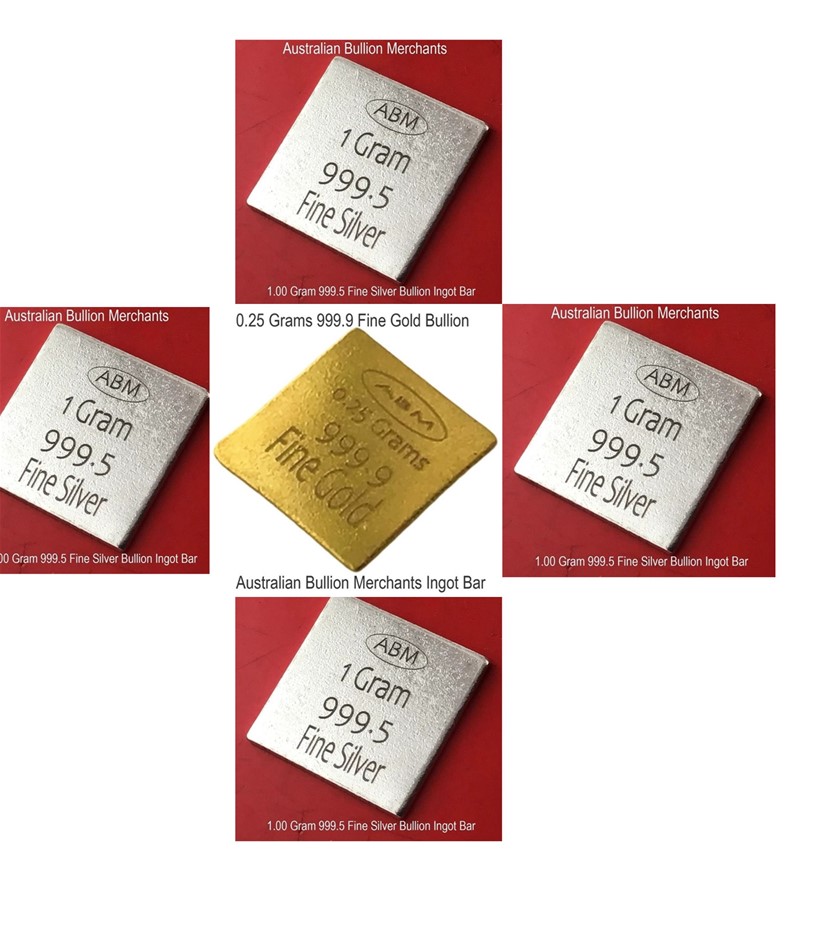 1 Gram ADM Silver x 4 & 0.25Gram ABM Gold