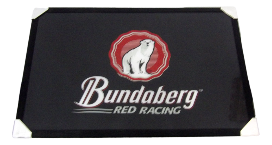 Sydney P/Up ONLY - Framed Bundaberg Red Racing Flag 94x129cm
