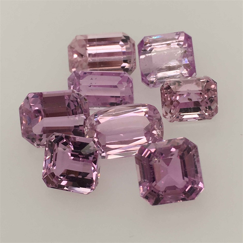 Eight loose Kunzite Spodumenes, 41.65ct in Total