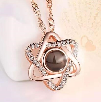 18K Rose Gold Plated Pendant and chain (50cm)
