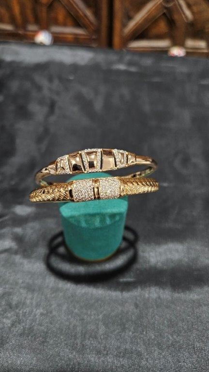 BULK –18k Rose Gold Bangle Sets (2 Matching Sets)-Jewelzmerchants