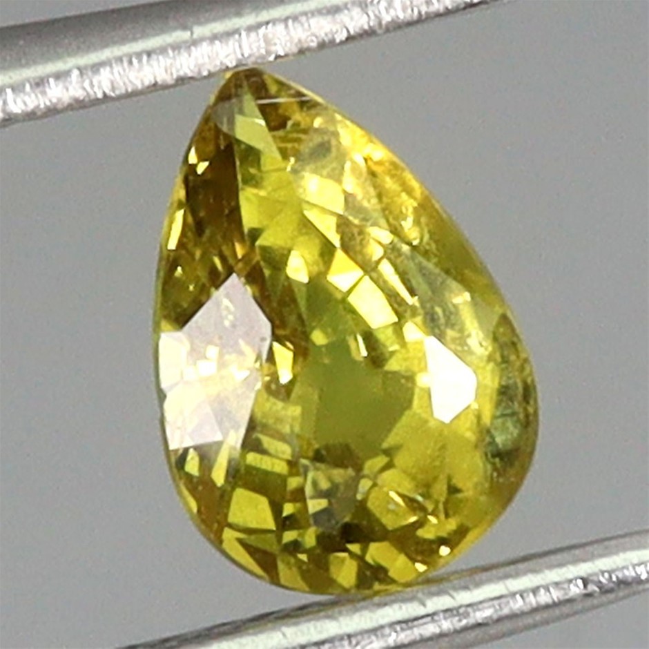 0.80ct Pear Facet Cut Yellow Sapphire Gemstone - 1Pc