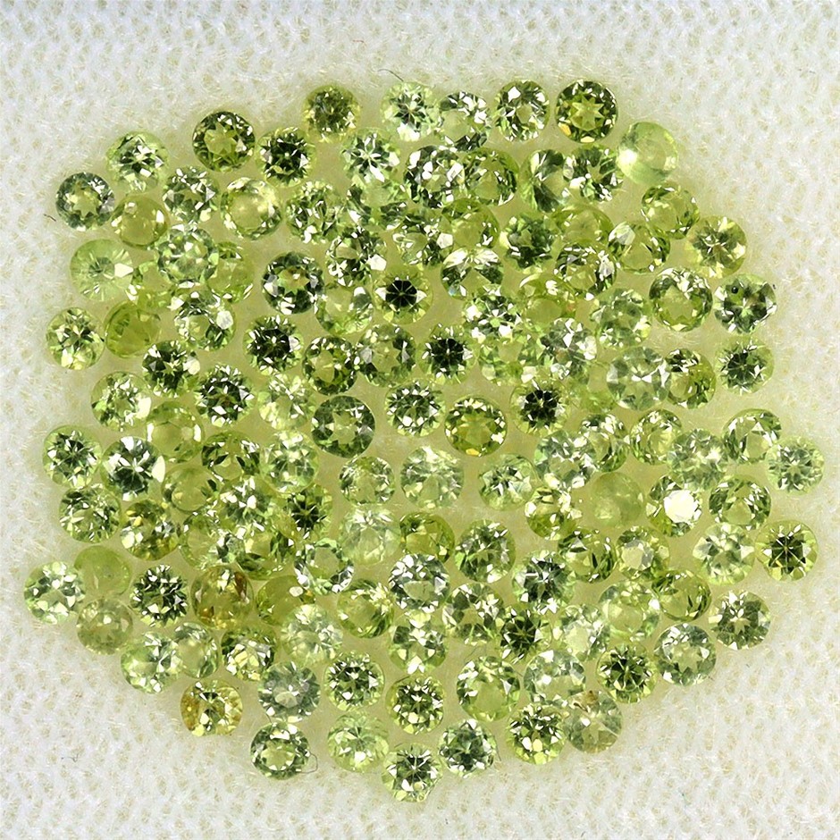 4.16ct Round Facet Cut Green Peridot Gemstones - 130Pcs
