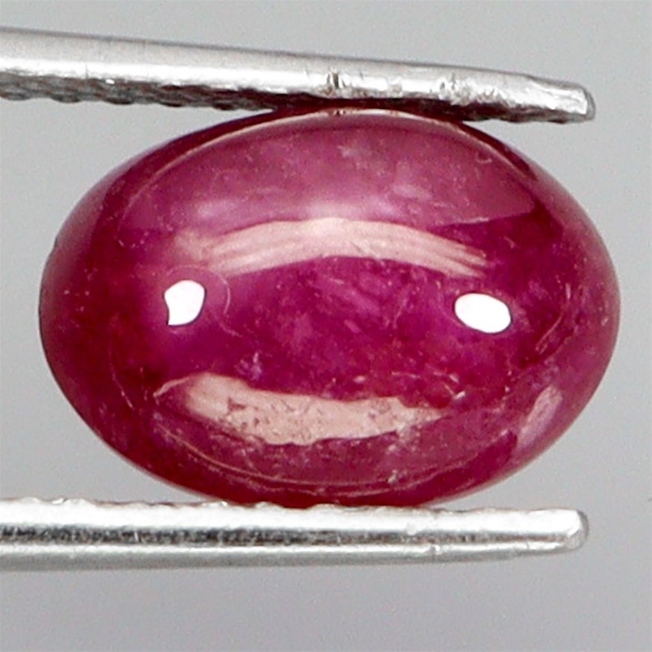 7.20ct Oval Cabochon Cut Red Ruby Glass Filled Gemstone - 1Pc