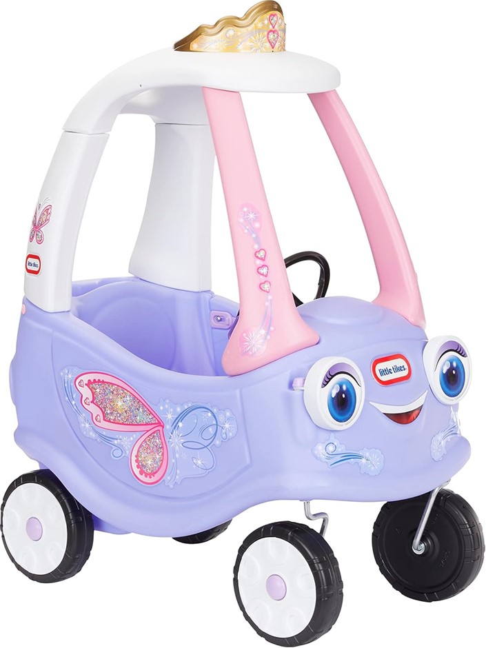 LITTLE TIKES Cozy Coupe - Fairy, Purple, Pink and White. NB: Damaged box.