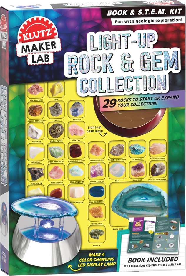 KLUTZ Light-Up Rock & Gem Collection: 29 Rocks to Start or Expand Your Coll