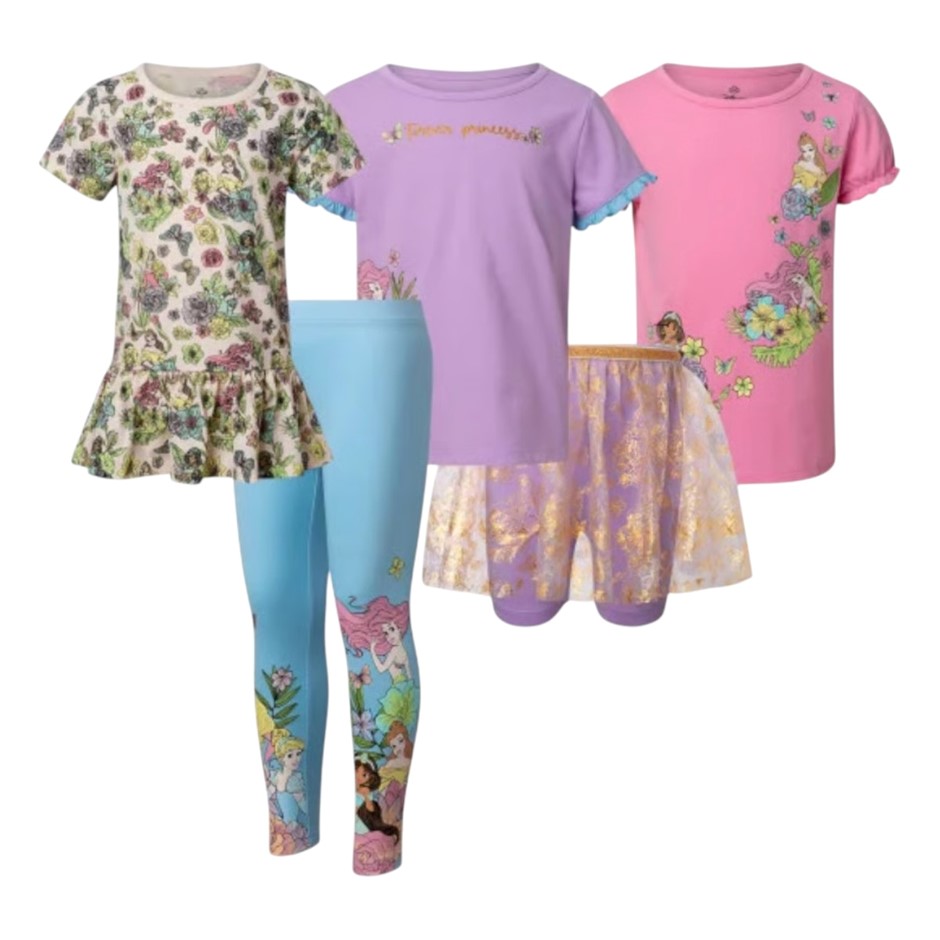 5pc DISNEY Kids' Clothing Set, Size 6, Princess.