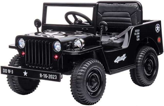 GO SKITZ 12V Ride on Major Style Electric Jeep, Black. NB: Minor use, not i