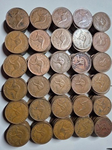 BULK, Collection, Aust Pre decimal, 500 x 1 Penny Roos, mixed GVI and QEII