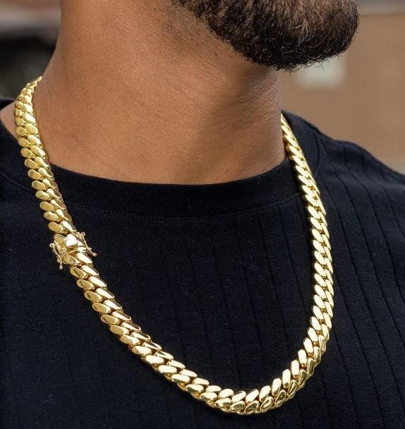 18K/Italy Stamped Chain Yellow Gold Filled 9mm-50cm