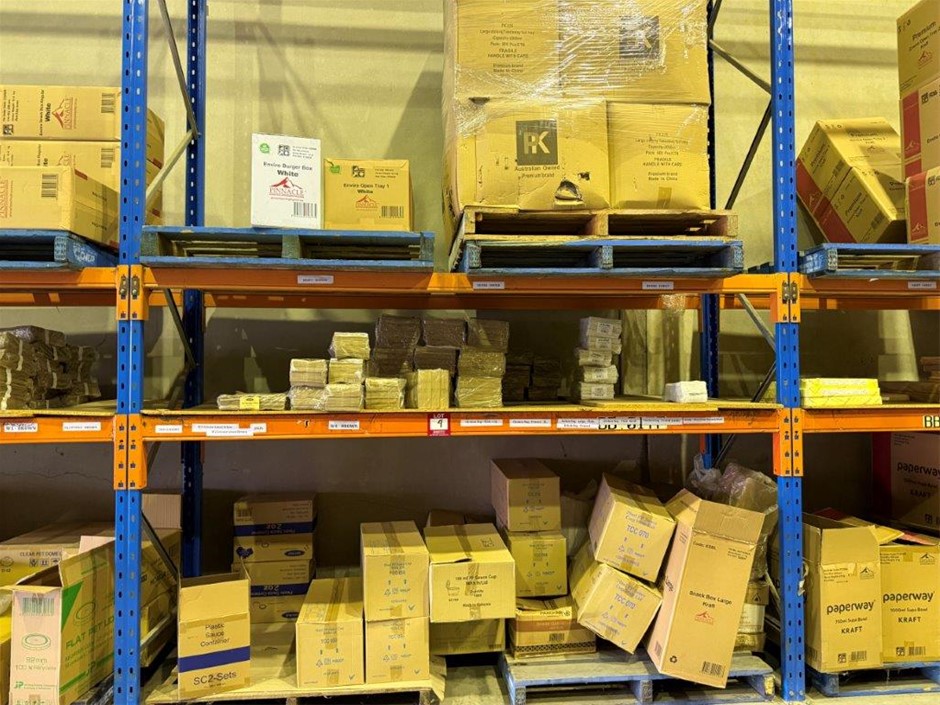 Assorted lot of food packaging supplies