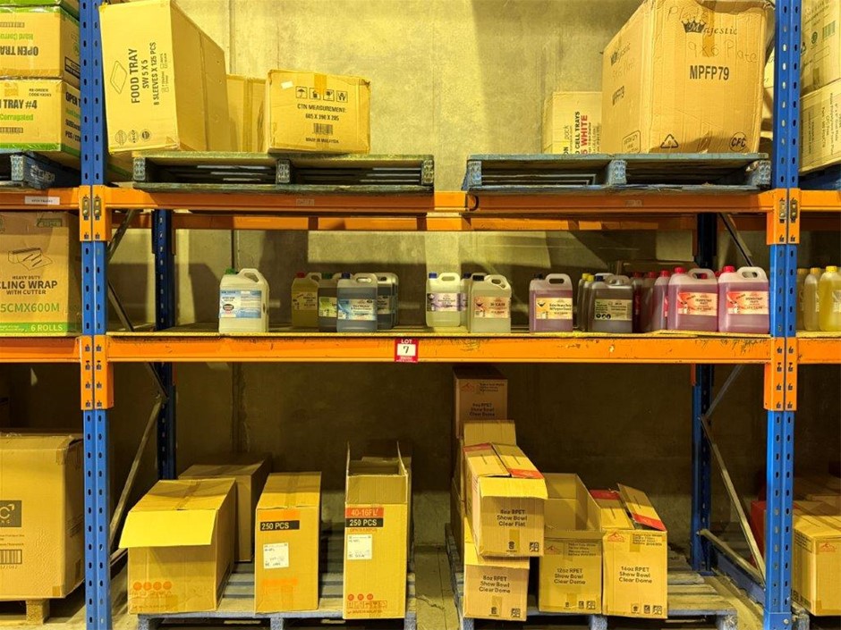 Cleaning Chemicals, Food Trays & RPET Show Bowls — Assorted Lot