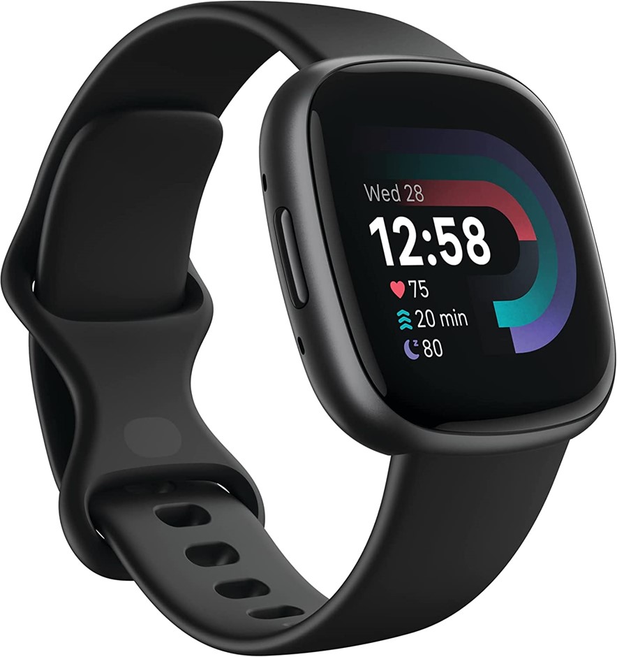FITBIT Versa 4, Black/Graphite. NB: Minor Use. Missing Charger.