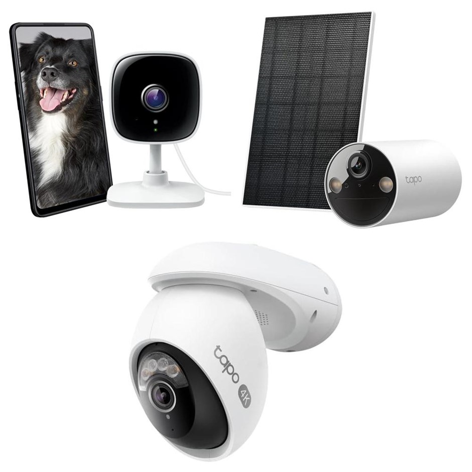 4 x Assorted TP-LINK Security Cameras. 1 x TP-LINK Tapo C110 Home Security