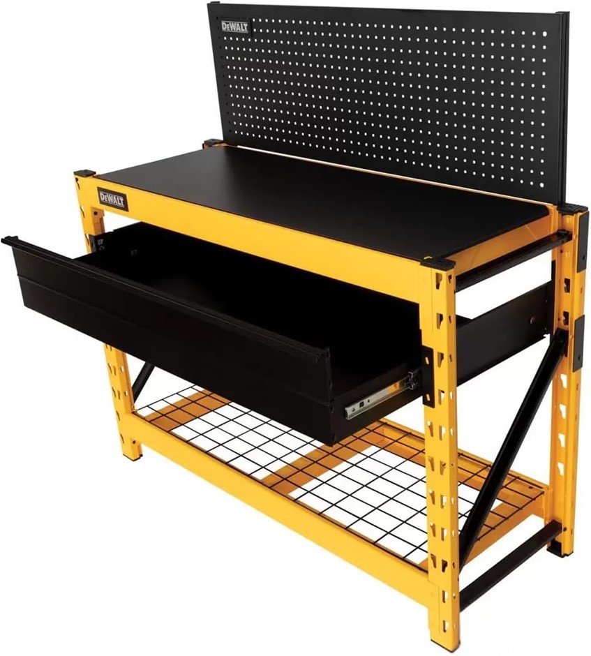 DeWALT Work Station with 2 Shelf Industrial Storage Rack.