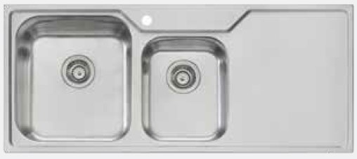 OLIVER Puro Left Hand Stainless Steel Bowl Sink 1150W x 500H. Model PU611.
