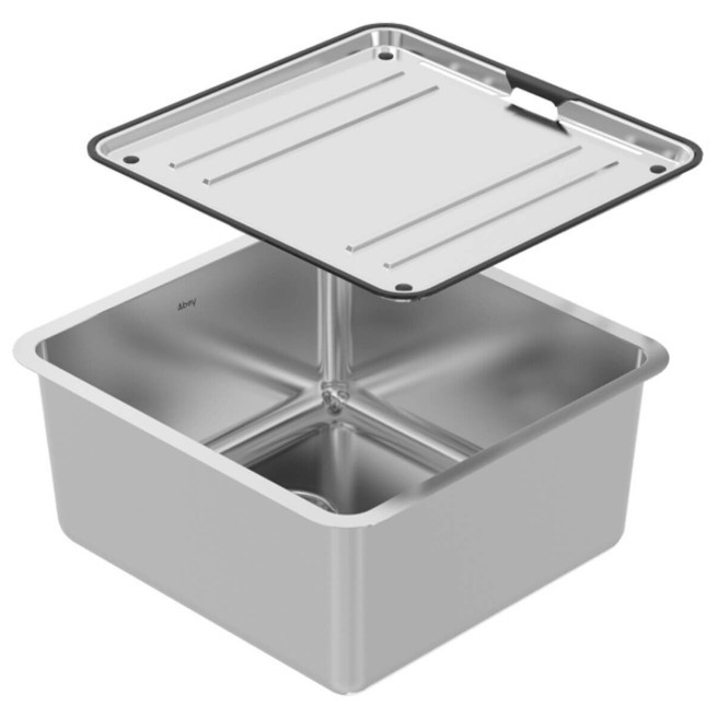 ABEY Lago Single Stainless Steel Bowl with Drainer Tray.