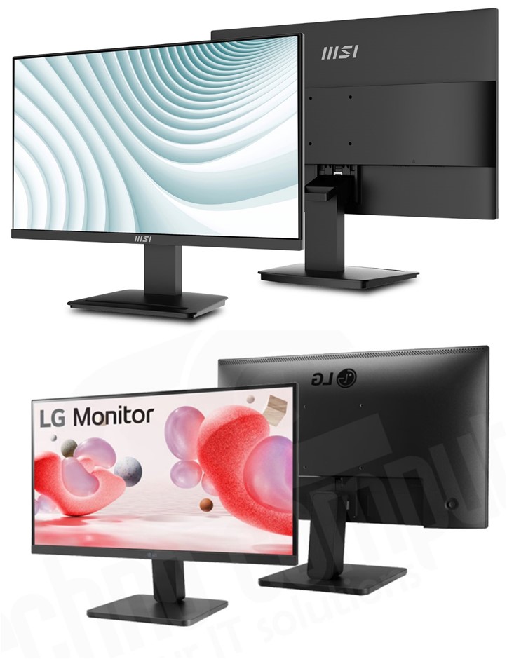 2 x MONITORS: MSI PRO MP2412, 24", 1920 x 1080 (FHD), FreeSync + LG 22MR410