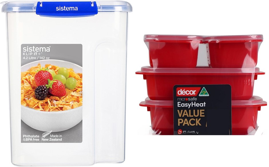 Sistema KLIP IT PLUS Storage Container 4.2 Litre + DECOR Microsafe 4 Pack O